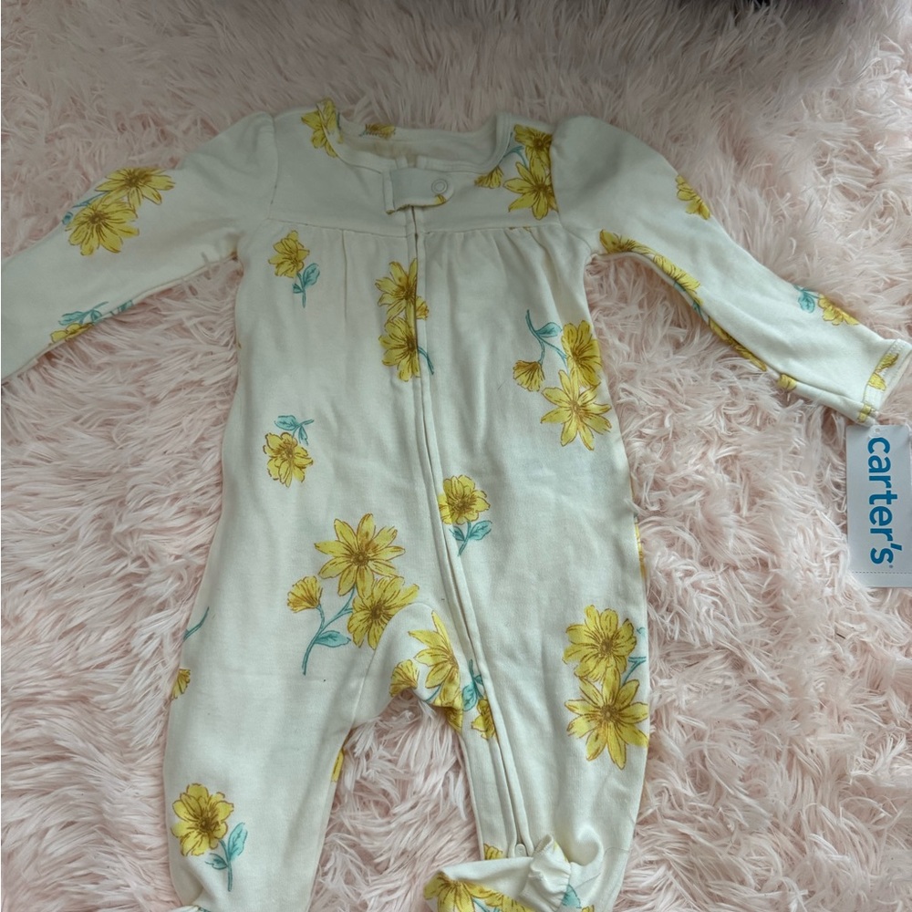 Carter's Yellow Floral Kids Footie